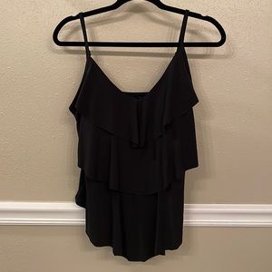 NWT Tankini Top with Ruffles Black Size L